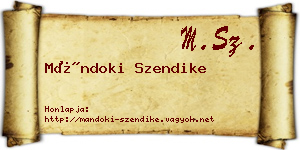 Mándoki Szendike névjegykártya